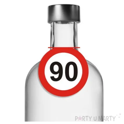 zawieszki na alkohol urodziny 90 traffic birthday 10 szt