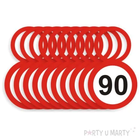 zawieszki na alkohol urodziny 90 traffic birthday 10 szt