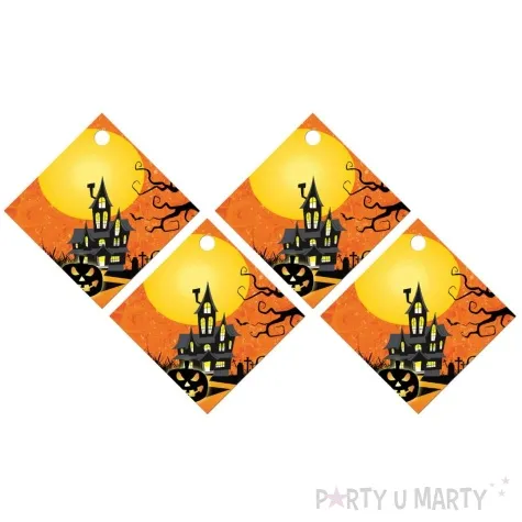 zawieszki na butelke nawiedzony dom halloween mix congee 12 szt