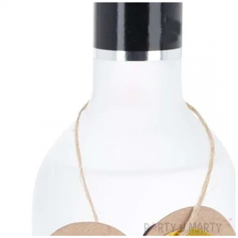 zawieszki na butelke slub serca zloty dekolo 12 szt