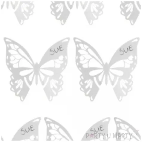 zawieszki na kieliszek motylki biale godan 10 szt