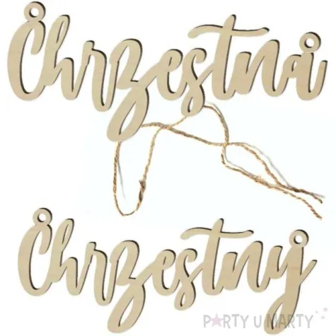 zawieszki na krzesla chrzestny chrzestna drewno 2 szt