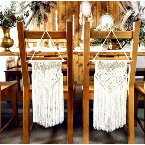 zawieszki na krzesla chrzestny chrzestna drewno 2 szt