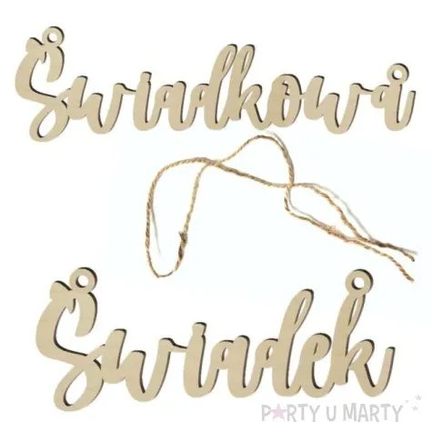 zawieszki na krzesla swiadkowa swiadek drewno 2 szt