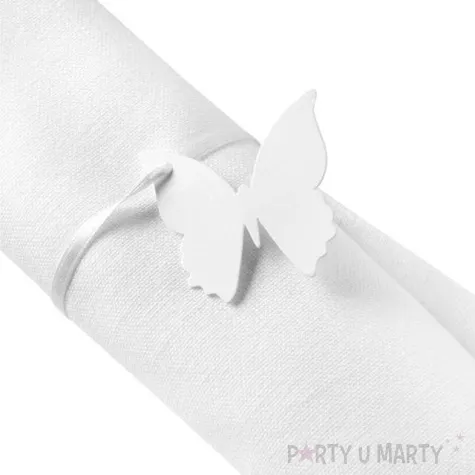 zawieszki na serwetki motylki biale godan 10 szt