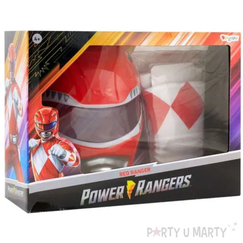 zestaw akcesoriow power rangers czerwony maska rekawiczki disguise rozm un dzieciecy