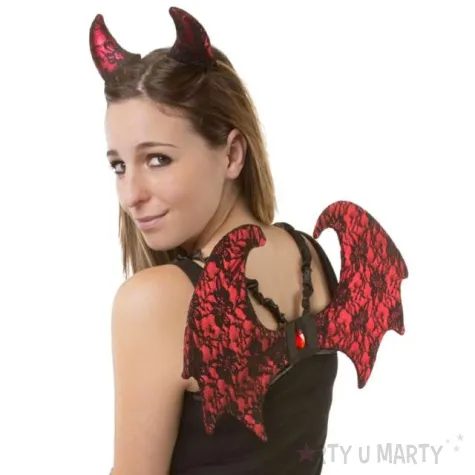 zestaw azurowa diablica czerwony funny fashion