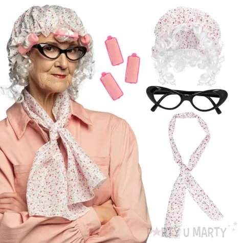 zestaw babcia czepek szalik okulary walki boland