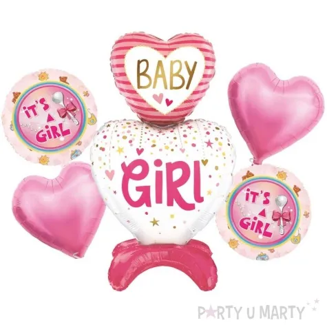 zestaw balonow baby shower its a girl jix 6 szt