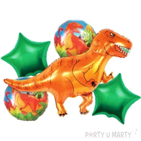 zestaw balonow foliowych dino t rex godan 5 szt
