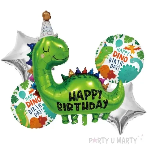 zestaw balonow foliowych dinozaury happy dino birthday jix 34 5 szt