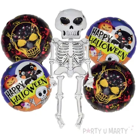 zestaw balonow foliowych happy halloween szkielet jix 5 szt
