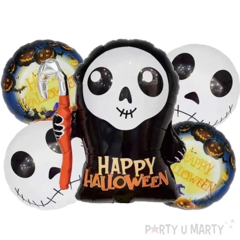 zestaw balonow foliowych happy halloween zniwiarz jix 5 szt
