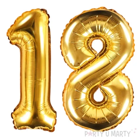 zestaw balonow foliowych liczba 18 zloty 15 dgt 2 szt