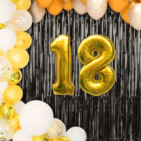 zestaw balonow foliowych liczba 18 zloty 15 dgt 2 szt
