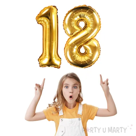 zestaw balonow foliowych liczba 18 zloty 15 dgt 2 szt