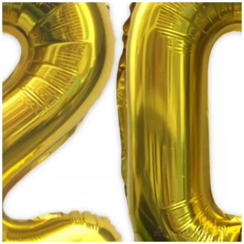 zestaw balonow foliowych liczba 20 zloty 15 dgt 2 szt