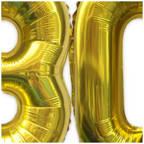 zestaw balonow foliowych liczba 30 zloty 15 dgt 2 szt