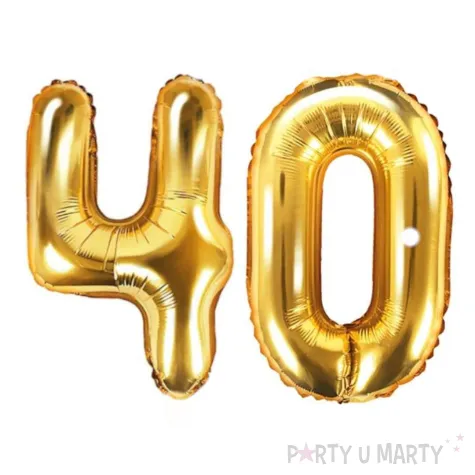 zestaw balonow foliowych liczba 40 zloty 15 dgt 2 szt