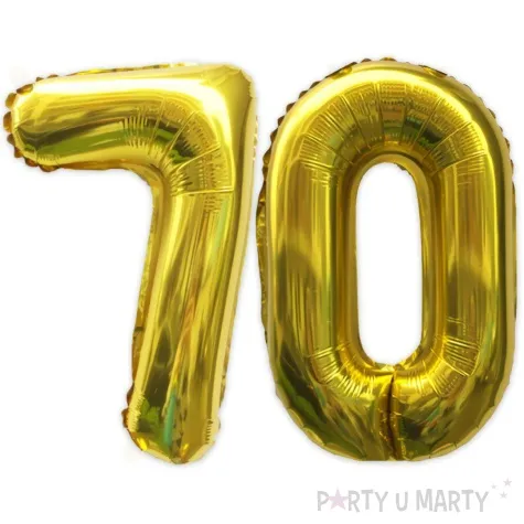 zestaw balonow foliowych liczba 70 zloty 15 dgt 2 szt