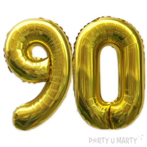 zestaw balonow foliowych liczba 90 zloty 15 dgt 2 szt