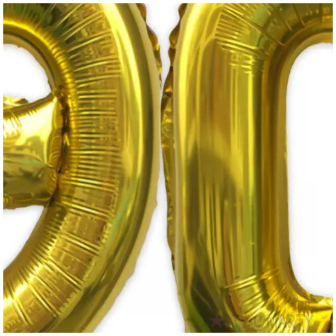 zestaw balonow foliowych liczba 90 zloty 15 dgt 2 szt