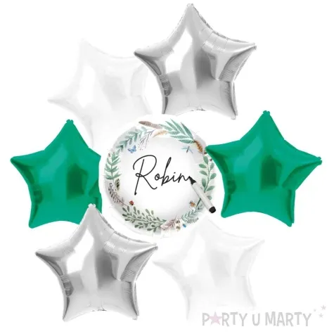 zestaw balonow foliowych natura liscie galazki folat 7 szt