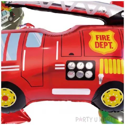 zestaw balonow foliowych straz pozarna fire dept jix 5 szt
