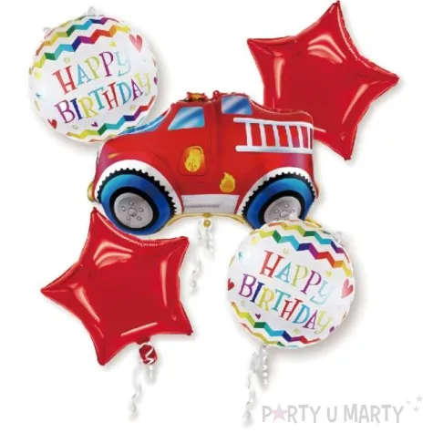 zestaw balonow foliowych straz pozarna happy birthday jix 5 szt