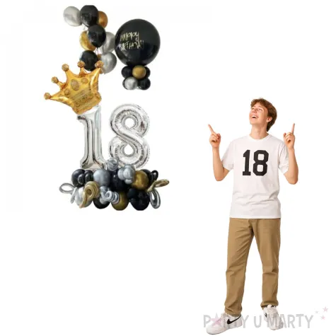 zestaw balonow happy birthday 18 w koronie glamour jix 56 szt
