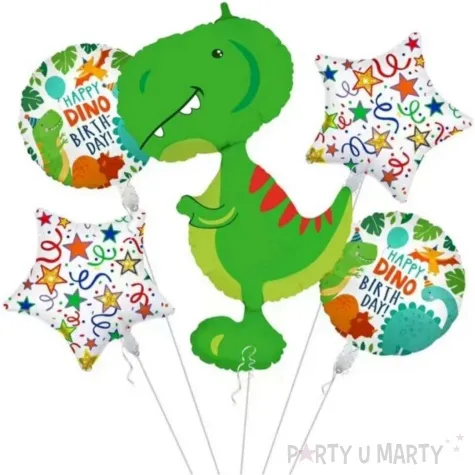zestaw balonow happy dino birthday dino party jix 5 szt