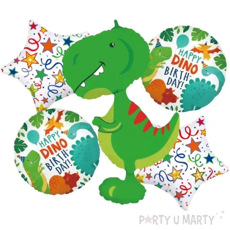 zestaw balonow happy dino birthday dino party jix 5 szt