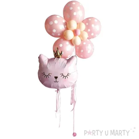 zestaw balonow kotek rozowy jix 18szt