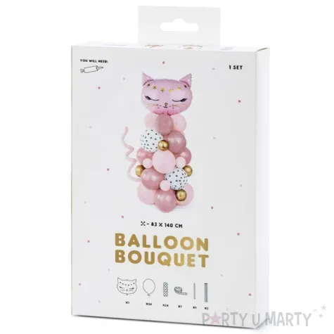 zestaw balonow kotek rozowy partydeco 83 x 140 cm