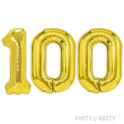 zestaw balonow liczba 100 zloty 33 dgt 3 szt