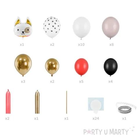 zestaw balonow pies partydeco 83 x 155 cm