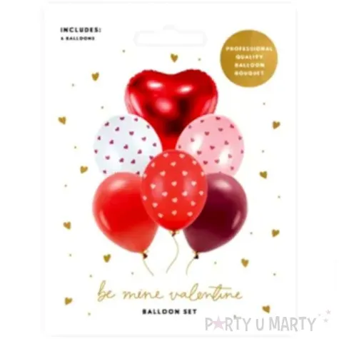 zestaw balonow serca i serduszka partydeco 6 szt
