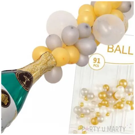zestaw balonow szampan imprezowa girlanda xxl jix 90 szt