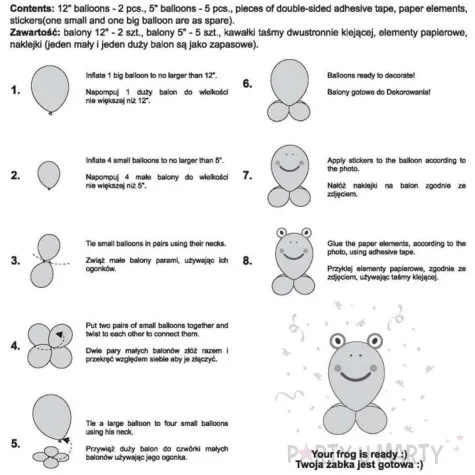 zestaw balonow urocze zwierzatka zaba godan 12