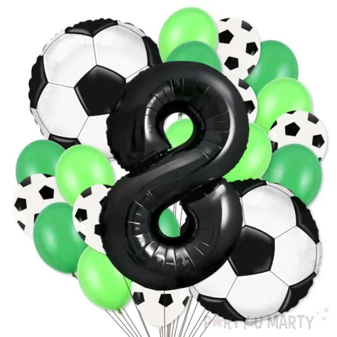 zestaw balonow urodzinowych dla pilkarza 8 urodziny pilka nozna 21 elementow