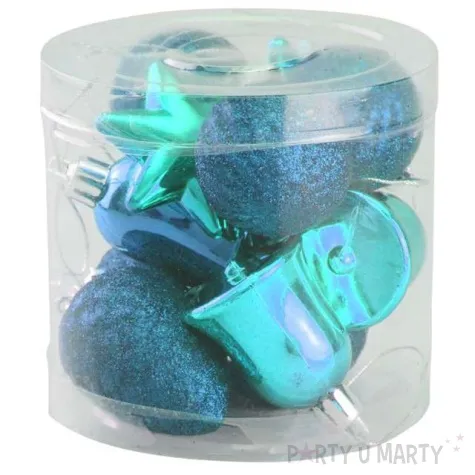 zestaw bombek swiateczny mix 12 turkusowy arpex