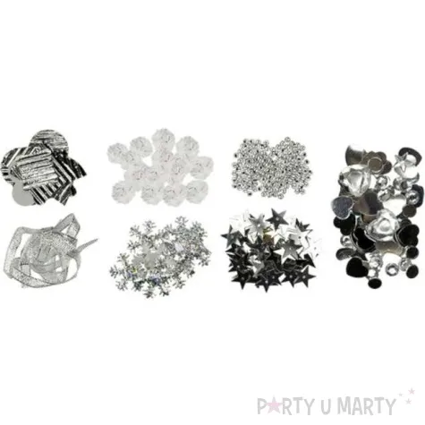 zestaw dekoracyjny boze narodzenie srebrny titanum