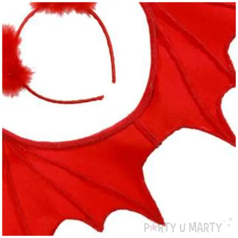 zestaw diablica opaska skrzydla czerwony widmann 2 szt