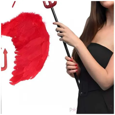 zestaw diablica rogi skrzydla widly czerwony boland