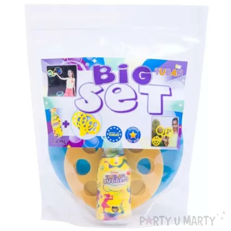 zestaw do baniek mydlanych 3 obrecze i podstawka tuban 250 ml