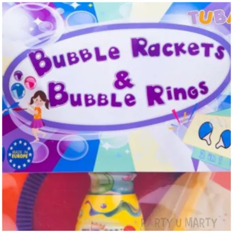 zestaw do baniek mydlanych rakietki i obrecze tuban 250 ml