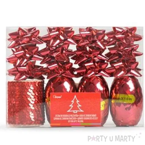 zestaw do dekoracji prezentow classic czerwony arpex