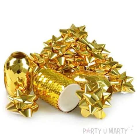 zestaw do dekoracji prezentow classic zloty arpex