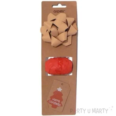 zestaw do pakowania prezentow eko bezowo czerwony arpex 1 kompl