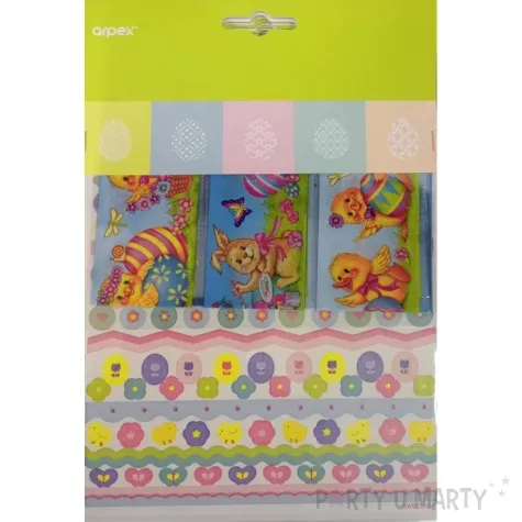 zestaw do zdobienia jajek kurczaki zajaczki owijki naklejki arpex 12 szt